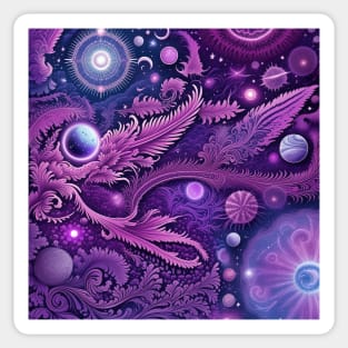 Other Worldly Designs- nebulas, stars, galaxies, planets with feathers Sticker